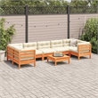 vidaXL 8 Piece Wood Sofa Set in Brown/Cream
