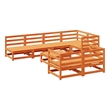 vidaXL 8 Piece Wood Large Sofa Set in Brown