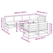 vidaXL Wood Sofa Set in White/Brown/Cream