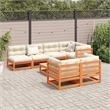 vidaXL Wood Sofa Set in White/Brown/Cream