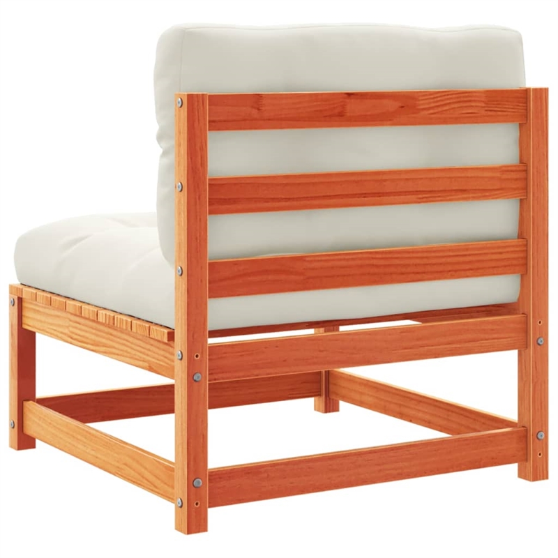 vidaXL Wood Sofa Set in White/Brown/Cream