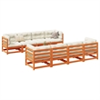 vidaXL 9 Piece Wood Sofa Set in Brown