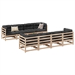 vidaXL 9 Piece Wood Patio Sofa Set in Anthracite