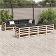 vidaXL 9 Piece Wood Patio Sofa Set in Anthracite
