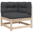 vidaXL 9 Piece Wood Patio Sofa Set in Anthracite