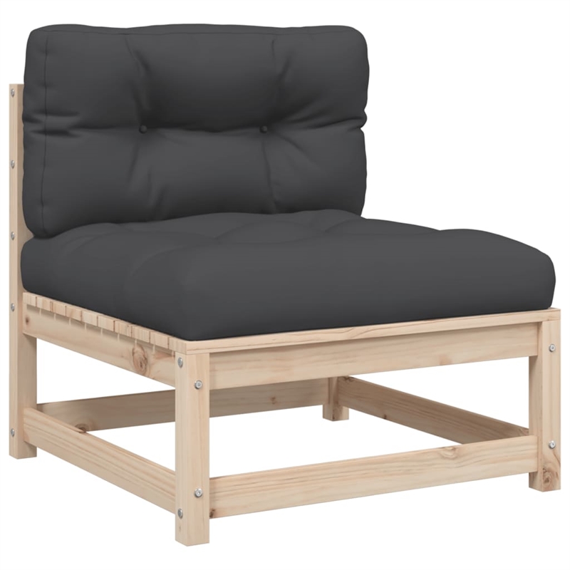 vidaXL 9 Piece Wood Patio Sofa Set in Anthracite
