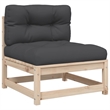 vidaXL 9 Piece Wood Patio Sofa Set in Anthracite