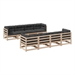 vidaXL 9 Piece Wood Patio Sofa Set in Anthracite