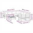 vidaXL 9 Piece Wood Large Sofa Set in White/Brown/Cream