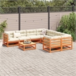 vidaXL 9 Piece Wood Large Sofa Set in White/Brown/Cream