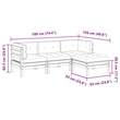 vidaXL 4 Piece Wood Small Sofa Set in Brown/Cream