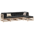 vidaXL 5 Piece Wood Patio Sofa Set in Anthracite