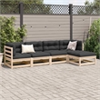 vidaXL 5 Piece Wood Patio Sofa Set in Anthracite
