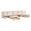 vidaXL 6 Piece Wood Large Sofa Set in Natural