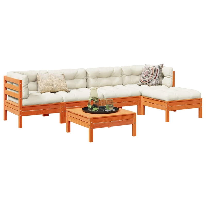 vidaXL Wood Large Sofa Set in Brown