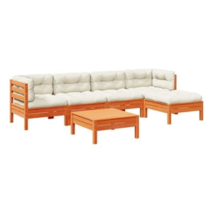 vidaXL Wood Large Sofa Set in Brown