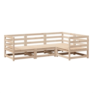 vidaXL Wood Large Sofa Set in Natural