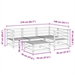 vidaXL 5 Piece Wood Large Sofa Set in Natural