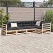 vidaXL 5 Piece Wood Sofa Set in Natural