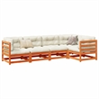 vidaXL 5 Piece Wood Small Sofa Set in Brown/Cream