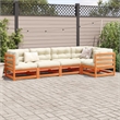 vidaXL 5 Piece Wood Small Sofa Set in Brown/Cream