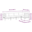 vidaXL 5 Piece Wood Sofa Set in Brown/Cream
