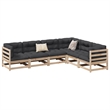 vidaXL 6 Piece Wood Sofa Set in Natural