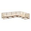 vidaXL 6 Piece Wood Sofa Set in Natural