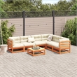 vidaXL 7 Piece Wood Sofa Set in Brown/Cream