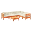 vidaXL 7 Piece Wood Sofa Set in Brown