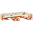 vidaXL Wood Small Sofa Set in Brown/Cream