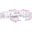 vidaXL Wood Small Sofa Set in Brown/Cream