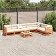 vidaXL Wood Small Sofa Set in Brown/Cream