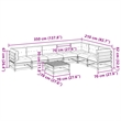 vidaXL 8 Piece Wood Large Patio Sofa Set in Cream