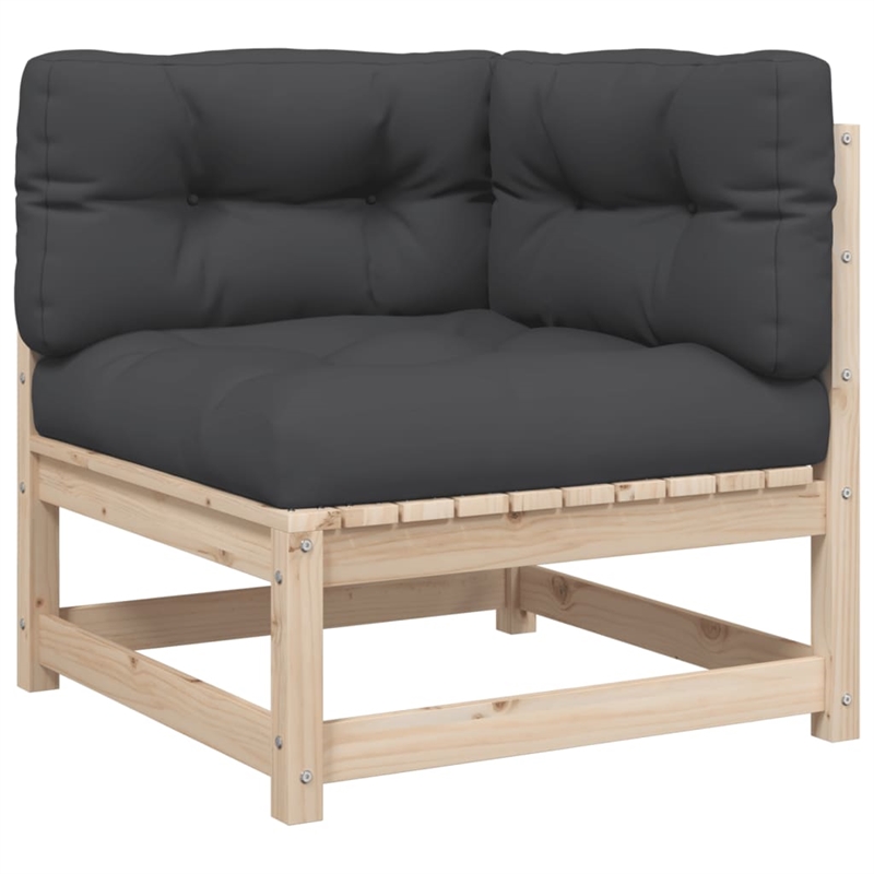 vidaXL 8 Piece Wood Large Patio Sofa Set in Cream