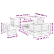 vidaXL 9 Piece Wood Large Patio Sofa Set in Cream/Natural