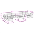 vidaXL 11 Piece Wood Large Sofa Set in Brown
