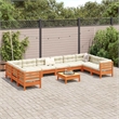 vidaXL 11 Piece Wood Sofa Set in Brown/Cream