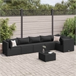 vidaXL 7 Piece Poly Rattan Lounge Set in Black