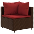 vidaXL 7 Piece Steel Lounge Set in Red/Brown