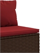 vidaXL 7 Piece Steel Lounge Set in Red/Brown