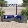 vidaXL 5 Piece Poly Rattan Lounge Set in Gray