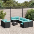 vidaXL 10 Piece Steel Patio Sofa Set in Black