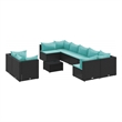 vidaXL 10 Piece Steel Patio Sofa Set in Black