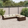 vidaXL 9 Piece Steel Patio Sofa Set in White/Brown/Cream