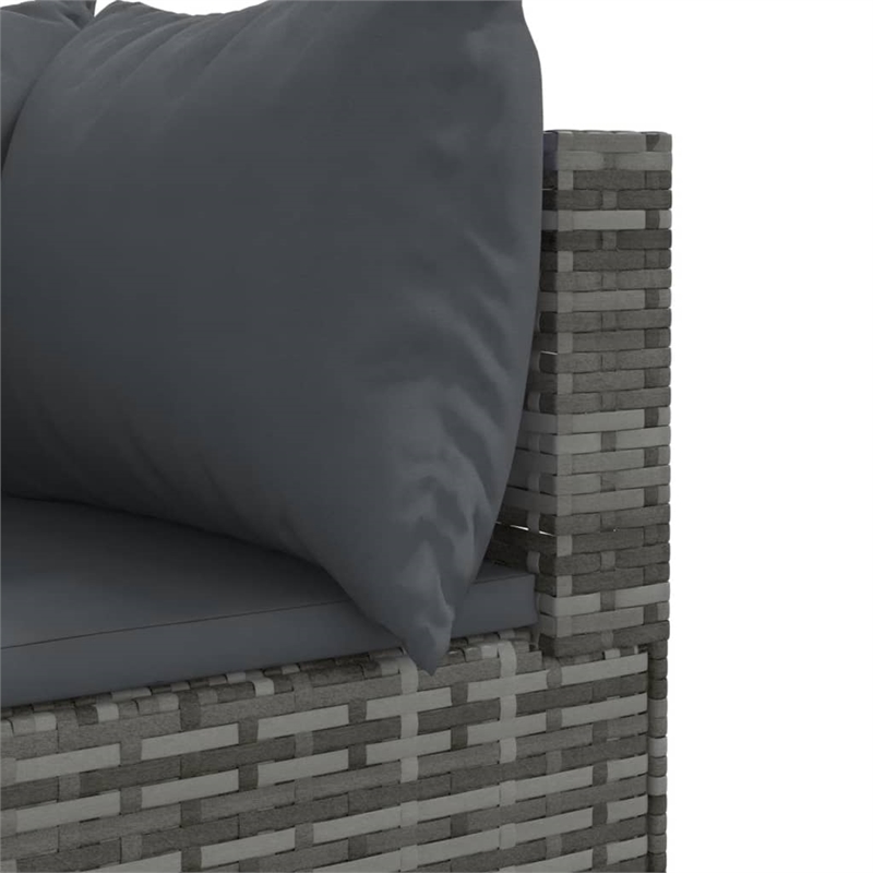 vidaXL 9 Piece Steel Patio Sofa Set in Gray