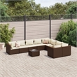 vidaXL 10 Piece Steel Patio Sofa Set in Brown
