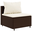 vidaXL 10 Piece Steel Patio Sofa Set in Brown