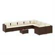 vidaXL 10 Piece Steel Patio Sofa Set in Brown