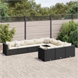 vidaXL 10 Piece Patio Sofa Set in Black/White/Cream